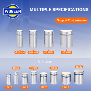 Vis à tête fendue entièrement filetées en acier inoxydable Wugeon pour verre publicitaire, clous décoratifs pour miroirs, <span class=keywords><strong>fixations</strong></span> acryliques - Product Image 4