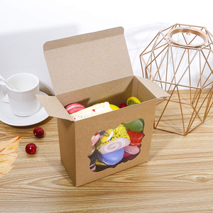 Boîtes cadeaux mignonnes de boulangerie en papier kraft brun boîtes de présentation avec fenêtre pour gâteaux/biscuits/cupcakes/beignets/pâtisseries/fraises - Product Image 6