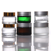Botol Sampel Krim Kaca Mini Kecil, Wadah Perawatan Kulit Portabel untuk Perjalanan, Pot Kosmetik Transparan Amber Hijau dengan Lapisan Dalam