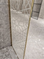 Ventes directes d'usine Neo Angle Verre trempé Aluminium Pivot Semi-sans cadre Cabine de douche