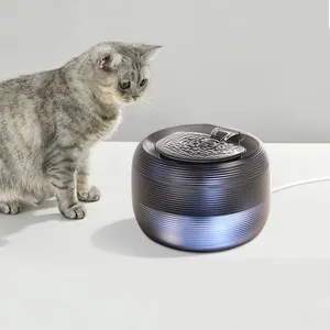 Xcho Dispenser air kucing bebas BPA, sangat tenang 25dB air mancur air hewan peliharaan untuk kucing dan anjing lampu LED bawaan