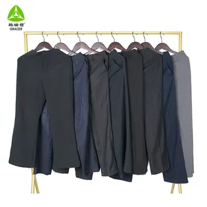 Fabricante de ropa de pierna recta pantalones formales de segunda mano ropa dama ropa