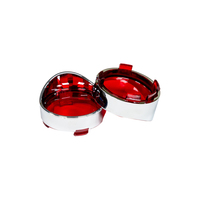 Kit de lentilles de clignotants avec cadre chromé KS17-036 compatible avec Harley-Davidson 60x60mm
