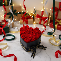 Boîte cadeau personnalisable en forme de cœur avec roses fraîches OEM ODM, fleurs éternelles, roses pour toujours, cadeaux pour la Saint-Valentin, la remise des diplômes, Noël