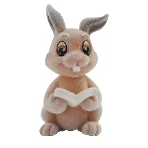 OEM toy manufacturer flocking Rabbit flocked animal toy