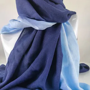 새로운 이슬람 여성의 옴브레 코튼 모달 히잡 사용자 정의 색상 및 디자인 40 ss 불투명 무거운 모달 스카프