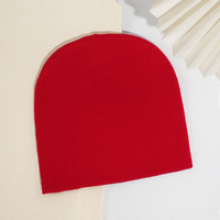 Bonnet en acrylique 100% pour femme, couleur unie, logo personnalisé, sans revers, tricoté pour l'automne et l'hiver