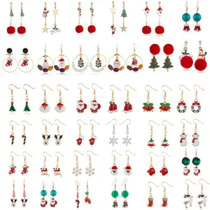Anting-Anting Wanita, Hadiah Natal Trendi Menjuntai Mutiara Anting-Anting Set Mode Perhiasan Berlapis Emas Desainer Anting-Anting Wanita