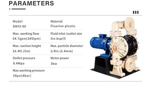 GODO DBY3-80F PVDF 380v <b>Waste</b> Water Diaphragm Chemical <b>Pump</b> Transfer Eodd - Product Image 4