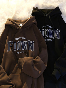 Sweat-shirts d'automne pour hommes avec logo personnalisé imprimé sur le devant, en tissu tricoté polyester/coton, impression numérique, broderie perlée, tendance - Product Image 4