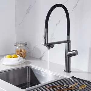 New Modern Brass Pull Down Kitchen Faucet Pull Out Sink Faucet Kitchen Purifier Outlet Faucet