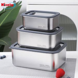 Factory Customization Leakproof 304 Stainless Lunch Box Rectangular Sealed <b>Kitchen</b> Food Container With Glass Cover - Product Image 2