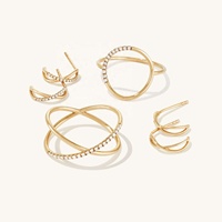 LOZRUNVE Bijoux en gros personnalisés Bague en zirconium plaqué or avec cercle ouvert Bijoux en argent sterling 925