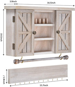 Da <span class=keywords><strong>parete</strong></span> in stile rustico Attaccatura Dei Monili Organizer con la <span class=keywords><strong>Parete</strong></span> Montato Maglia Dei Monili Del Supporto e di Legno Barn door Decor - Product Image 5