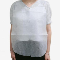 Tablier blanc noir non tissé jetable avec impression de logo de couleur