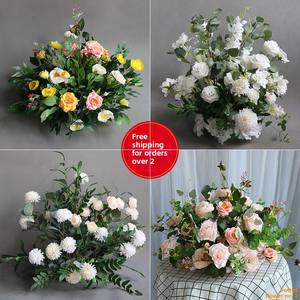 Arreglo Floral de Seda en Maceta con Plantas Verdes, Estilo Bosque, para Bodas y Exteriores, Simulación de Camino, Arte Floral, 65x50cm - Product Image 2