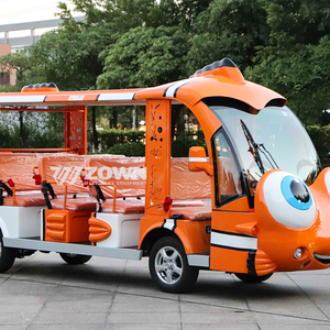 ZOWN Electric Sightseeing Bus 4 <b>Row</b> Passenger Van White Open Side Design for Tour Transport - Product Image 5