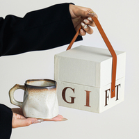 Tasse en céramique rustique à facettes irrégulières, finition émaillée effet éclaboussures, texturée, faite à la main, pour café, thé ou eau