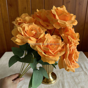 B-513 Flores Artificiales en Oferta, <span class=keywords><strong>Rosas</strong></span> Naranjas, <span class=keywords><strong>Ramo</strong></span> de <span class=keywords><strong>Rosas</strong></span> Artificiales, Flores Decorativas, <span class=keywords><strong>Rosas</strong></span>, Compra al por Mayor, Decoración del Hogar, Flores Falsas - Product Image 1