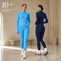 Ensemble de sport 2 pièces pour femme : veste zippée et pantalon taille haute, coupe ajustée, respirant, idéal pour l'entraînement en salle de sport, nouvelle collection automne