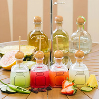 Vente en gros 375ml acrylique mini plastique Don Julio Cocktail Tequila Patron bouteille à boire paille Design créatif tasses à thé soucoupes