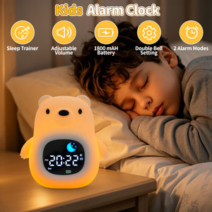 Vente en gros mignon ours sommeil formateur horloge lampe sommeil formateur enfants RVB couleurs modifiables lumières LED avec <span class=keywords><strong>musique</strong></span> blanche Snooze temps - Product Image 6