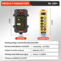 Télécommande sans fil pour grue industrielle ML-S80 12-440V, plastique de bonne qualité, étanche, antichoc