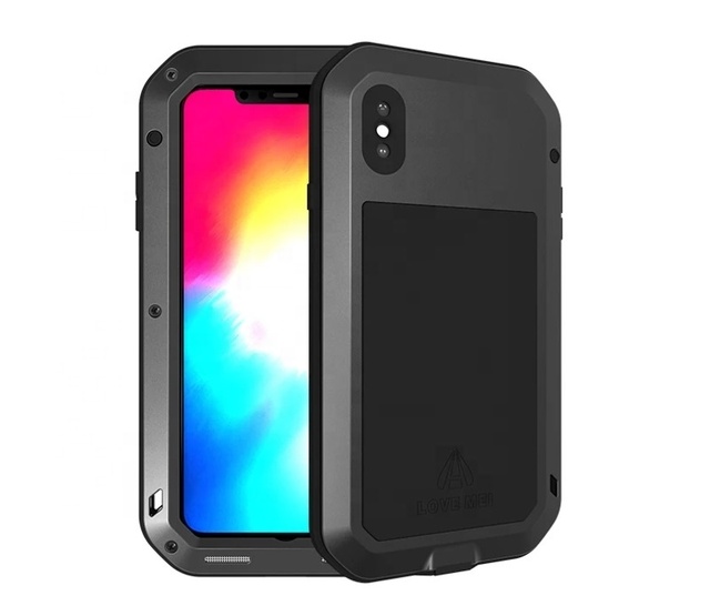 LoveMei Shockproof Aluminum Metal Waterproof Protective Phone Case for iPhone XR XS Max Back Cover