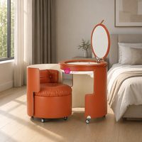 Yicheng Beauty Nouvelle Coiffeuse Mobile Simple Crème avec Miroir pour Chambre à Coucher Compacte