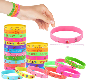 Pulseras de Silicona Personalizadas de Fábrica para Pascua, Pulseras de Goma con Estampado de <span class=keywords><strong>Huevos</strong></span> de Conejo, Recuerdos para Fiestas de Primavera, Regalos Promocionales - Product Image 3