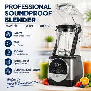Mixeur Commercial Haute Performance 1600W à Faible Bruit, Puissant et Multifonctionnel avec Commande Rotative, pour Jus, Aliments et Fruits, Chauffant, Usage Domestique - Product Image 1