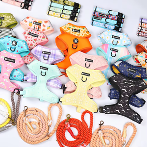 Individuell Anpassbares Luxus-Mode Wende-Geschirr Designer Maßgefertigt mit Eigenmarken-Druck Haustier-Leine Halsband Hundegeschirr-Set - Product Image 3