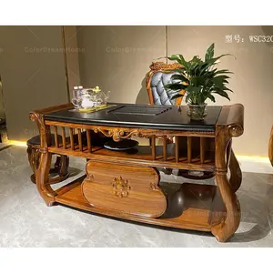 实木客厅桌子室内休闲茶几仿古中国茶几和椅子组合仿古