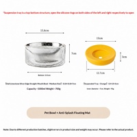 Bol en céramique à motif marbre avec rebord droit, plateau flottant anti-renversement et anti-débordement, protection du cou, pour l'alimentation des chats et des chiens