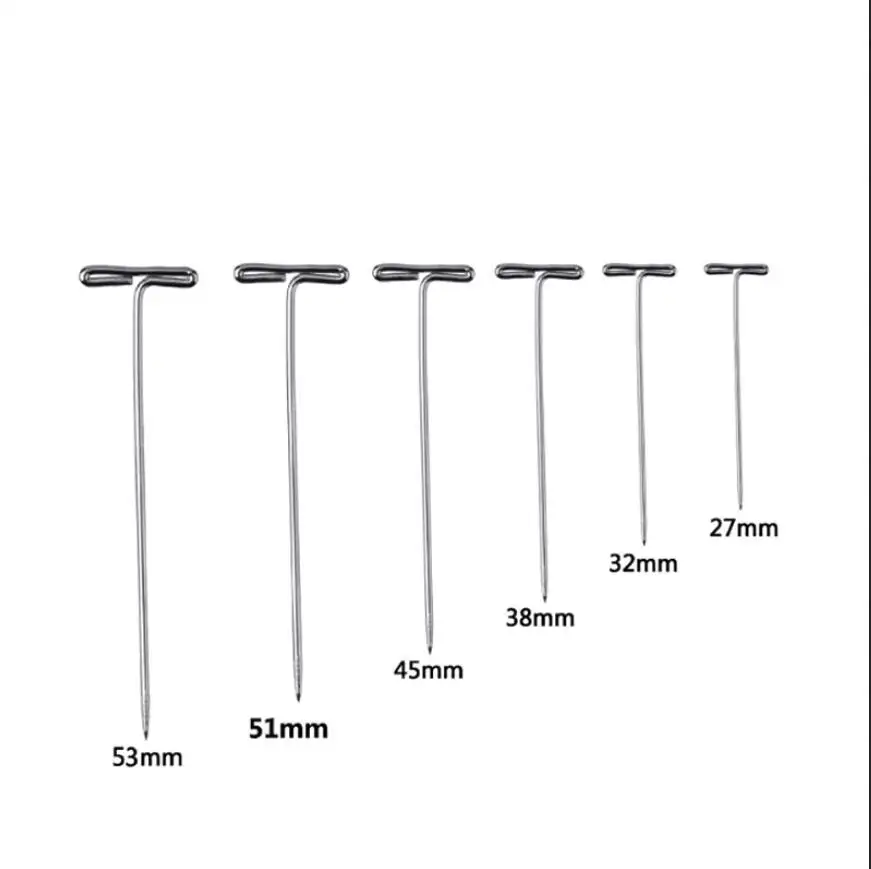 Pin Kantor Berbentuk T Kualitas Tinggi Baja Biasa Rhodium Peniti Bentuk T untuk Temuan Perhiasan
