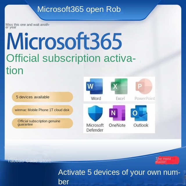 Microsoft365 Office365 Give Yourself Number to Activate Product Key Home Personal Edition Stock for Operating System