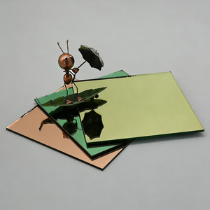 Zilverkleurig koperkleurig getint ultrahelder gehard spiegelglas voor gebouwen, multifunctionele LED gehard glazen spiegel - Product Image 6