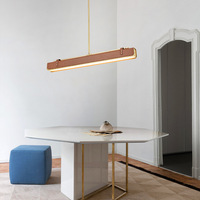 Lampe de table chinoise moderne, luminaire suspendu en cuir minimaliste et élégant, longue bande de plafonnier