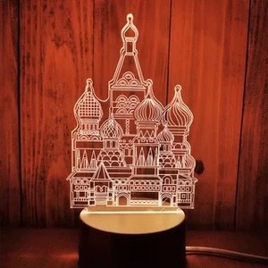 Hiện đại 3D <span class=keywords><strong>LED</strong></span> ánh sáng ban đêm 7 màu cảm ứng chuyển đổi điều khiển từ xa món quà giáng sinh cho trẻ em phòng ngủ hoạt động AAA pin Plug-in điện - Product Image 3