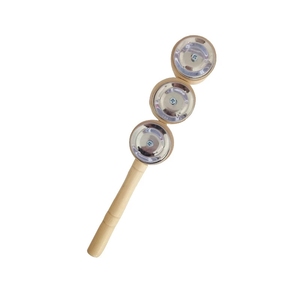 3 campanas con mango de madera, palo de campanillas, instrumento de percusión Orff para niños, campana de mano para enseñanza de ritmo - Product Image 1