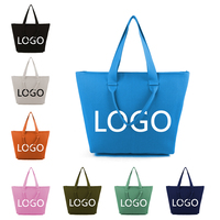 Bolso Tote Tejido para Fin de Semana, MOQ 50, Plazo de Entrega Corto, Logotipo Personalizado, Bolso de Hombro de Gran Capacidad para Viaje