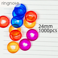 Disques en plastique RINGNOTE 24 mm, lot de 1000 disques transparents en forme de cœur de 1 pouce pour carnet et agenda