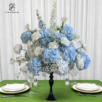 Rangkaian Bunga Hydrangea Biru Putih Buatan untuk Dekorasi Meja Tinggi di Pesta Pernikahan dan Perjamuan