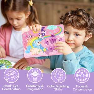 Cadeaux d'anniversaire pour garçons et filles, kits d'autocollants créatifs sans désordre pour les tout-petits de 3 à 7 ans, kit d'activités créatives DIY, kit d'art par points pour enfants - Product Image 2