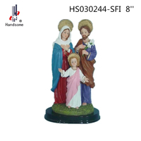 Statue de la Sainte Famille de Noël en polyrésine durable, personnalisable, peinte à la main en 3D, de 8 pouces, marque HANDSOME