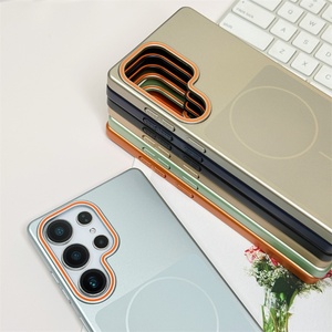 Metallic Plating <b>PC</b> Frosting Phone Case for Samsung Galaxy S26 Ultra S23 S24 S25 FE <b>Wireless</b> Charging Magnetic Slim Back Cover - Product Image 4