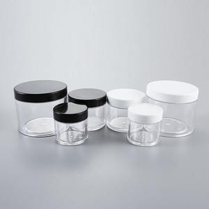 <b>Plastic</b> Jars Transparent Round Wide Mouth 15ml 30ml 60ml 150ml For Cosmetic Creams <b>Packaging</b> PS Material - Product Image 1