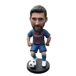 Personalizado resina fútbol Messi Bobble Head salpicadero fútbol bobblehead muñecas para coche