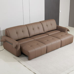 Hiện Đại Tối Giản Sang Trọng Nhập Khẩu Trong Nhà Da 3 Chỗ Ngồi Có Thể Điều Chỉnh Điện <span class=keywords><strong>Sofa</strong></span> Giường Có Thể Thu Vào Phòng Khách Ghế <span class=keywords><strong>Sofa</strong></span> Đồ Nội Thất - Product Image 1