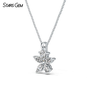 Starsgem-Collier pendentif unisexe en or massif 10 ct, forme fantaisie, taille poire, diamant cultivé en laboratoire, couleur D blanche - Product Image 5